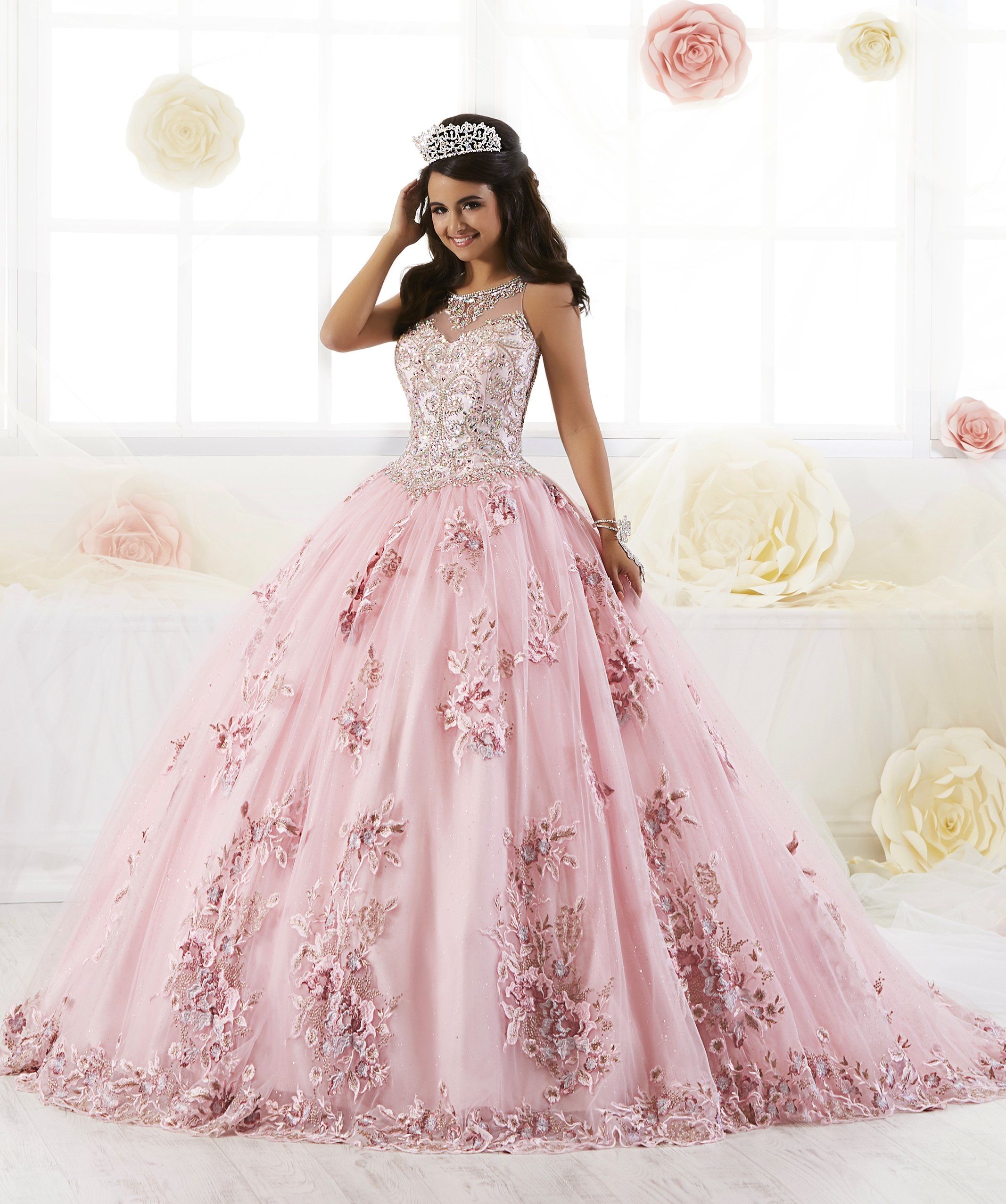 Floral Applique Quinceanera Dress by House of Wu 26884
