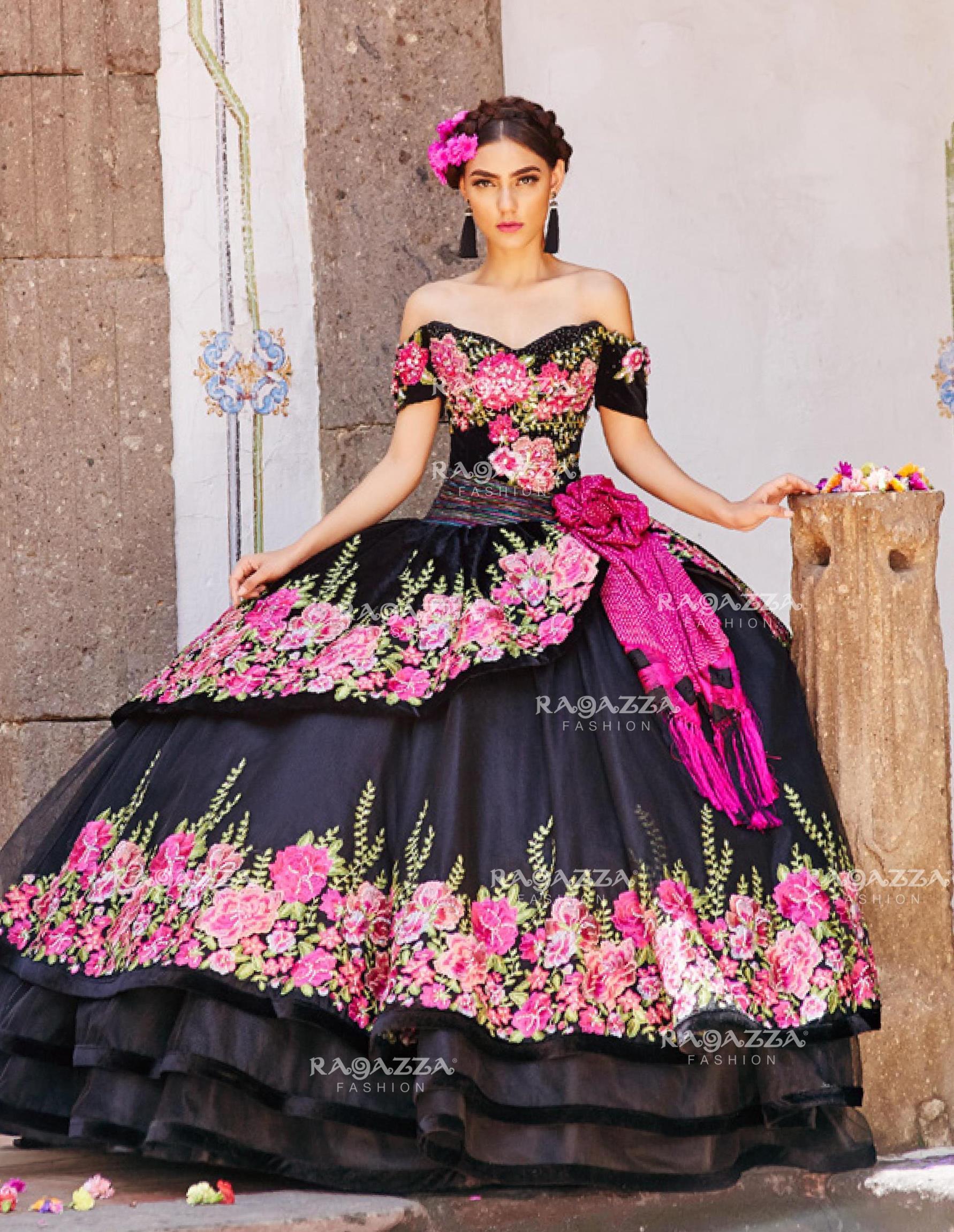 Floral Charro Quince Dress by Ragazza MV15-115 – ABC Fashion