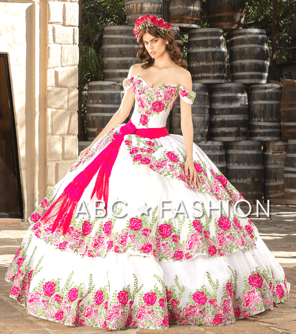 Floral Charro Quinceanera Dress by Ragazza MV33-133 – ABC Fashion