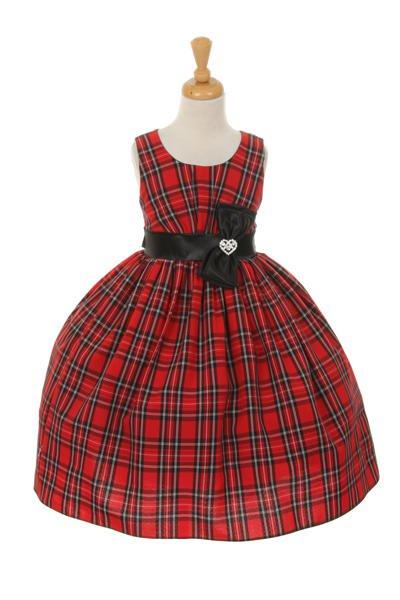 Girls Checkered Plaid Dress with Sash by Cinderella Couture 1168 – ABC ...