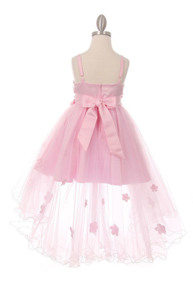Girls High Low Dress with 3D Appliques by Cinderella Couture 9019 – ABC ...