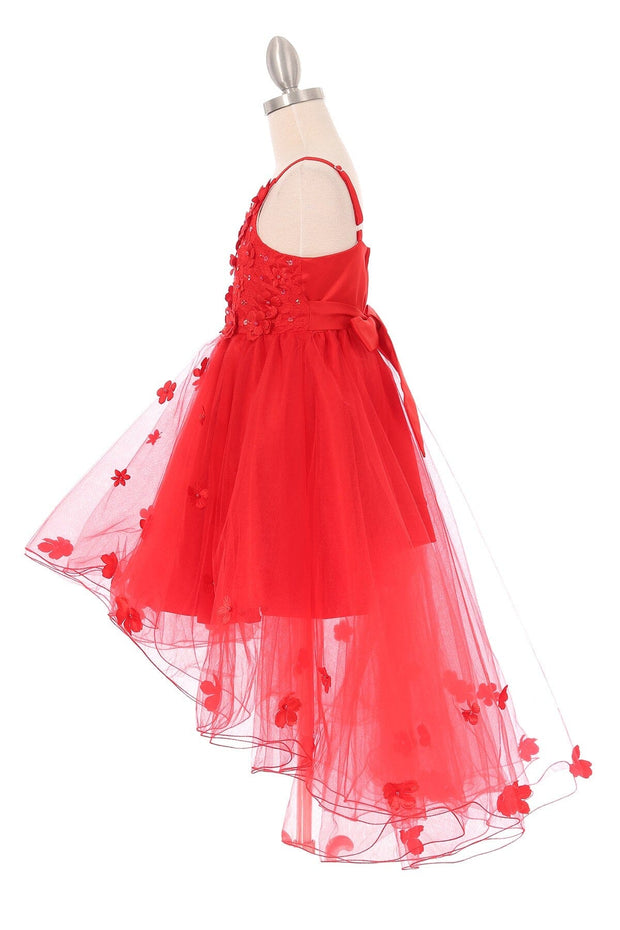 Girls High Low Dress with 3D Appliques by Cinderella Couture 9019 – ABC ...