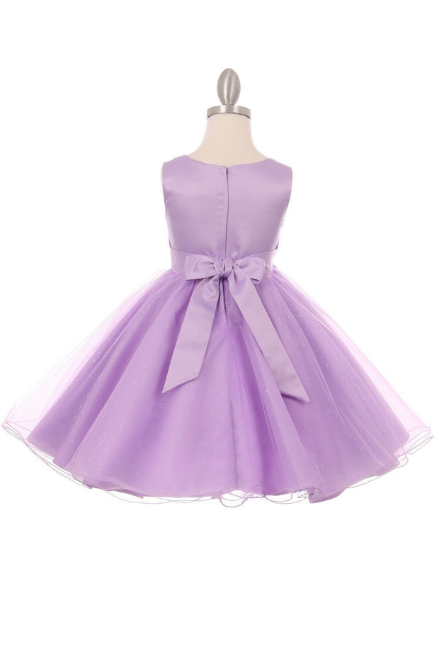 Girls Short Glitter Dress with 3D Flowers by Cinderella Couture 9022 ...