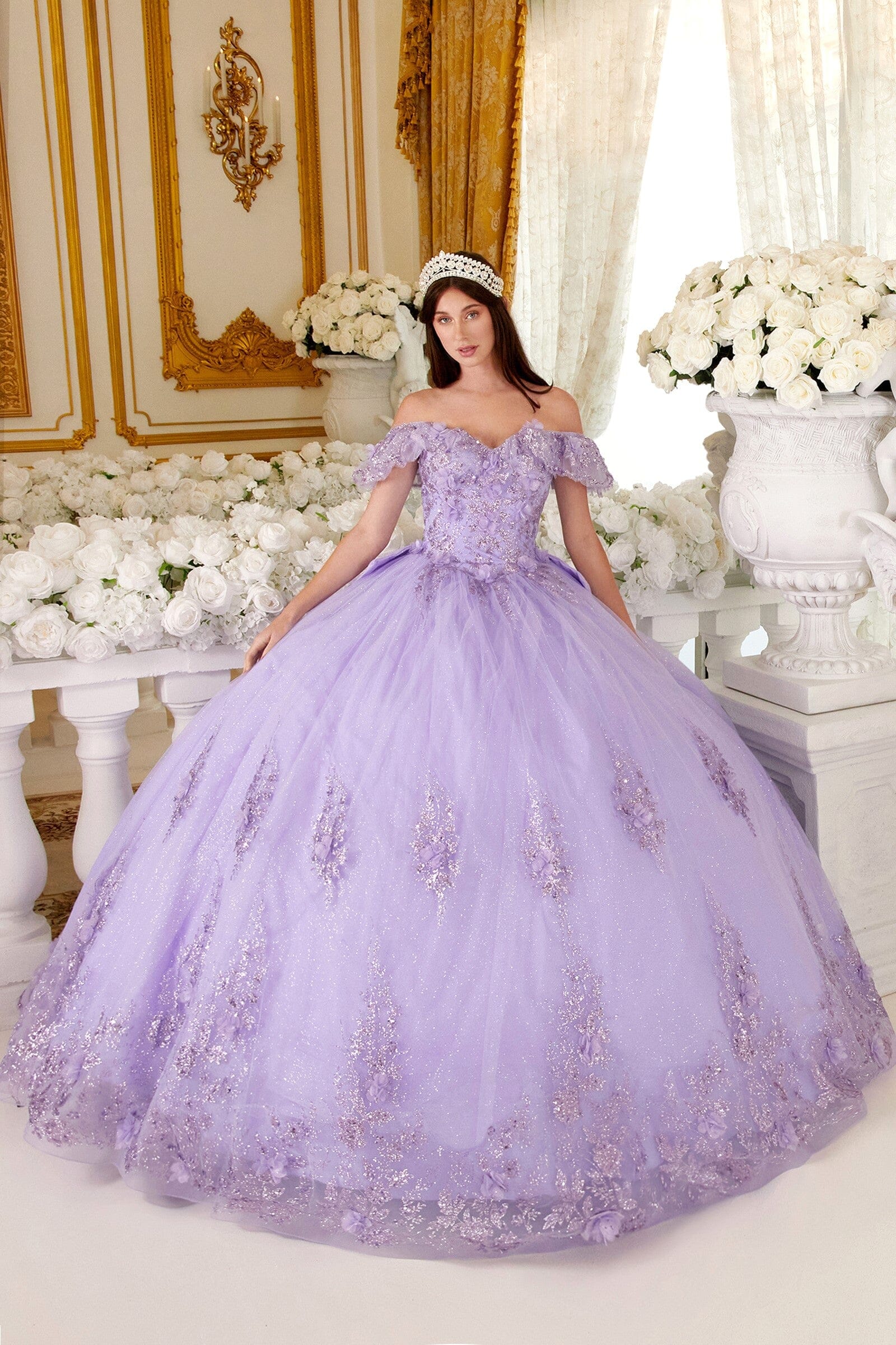 Purple and gold gown best sale