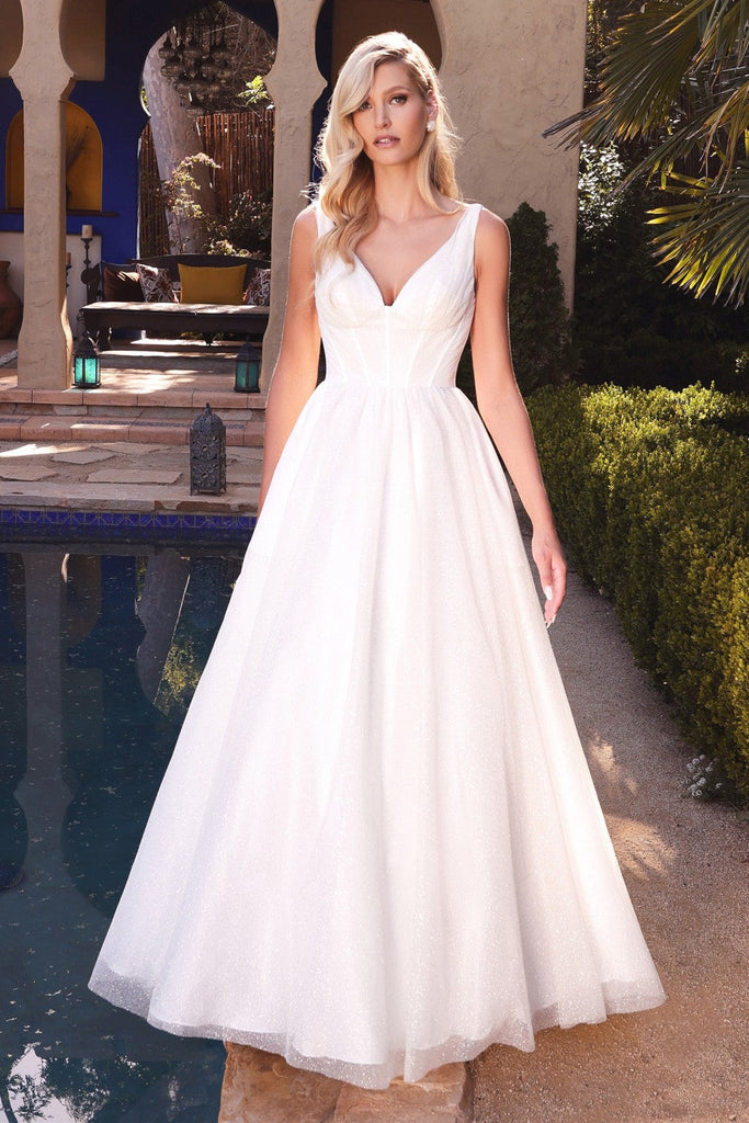 Glitter Corset Wedding Gown by Ladivine CDS435W – ABC Fashion