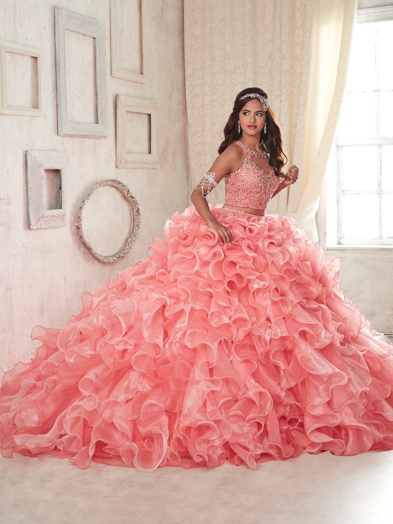 Crop top quinceanera dresses on sale