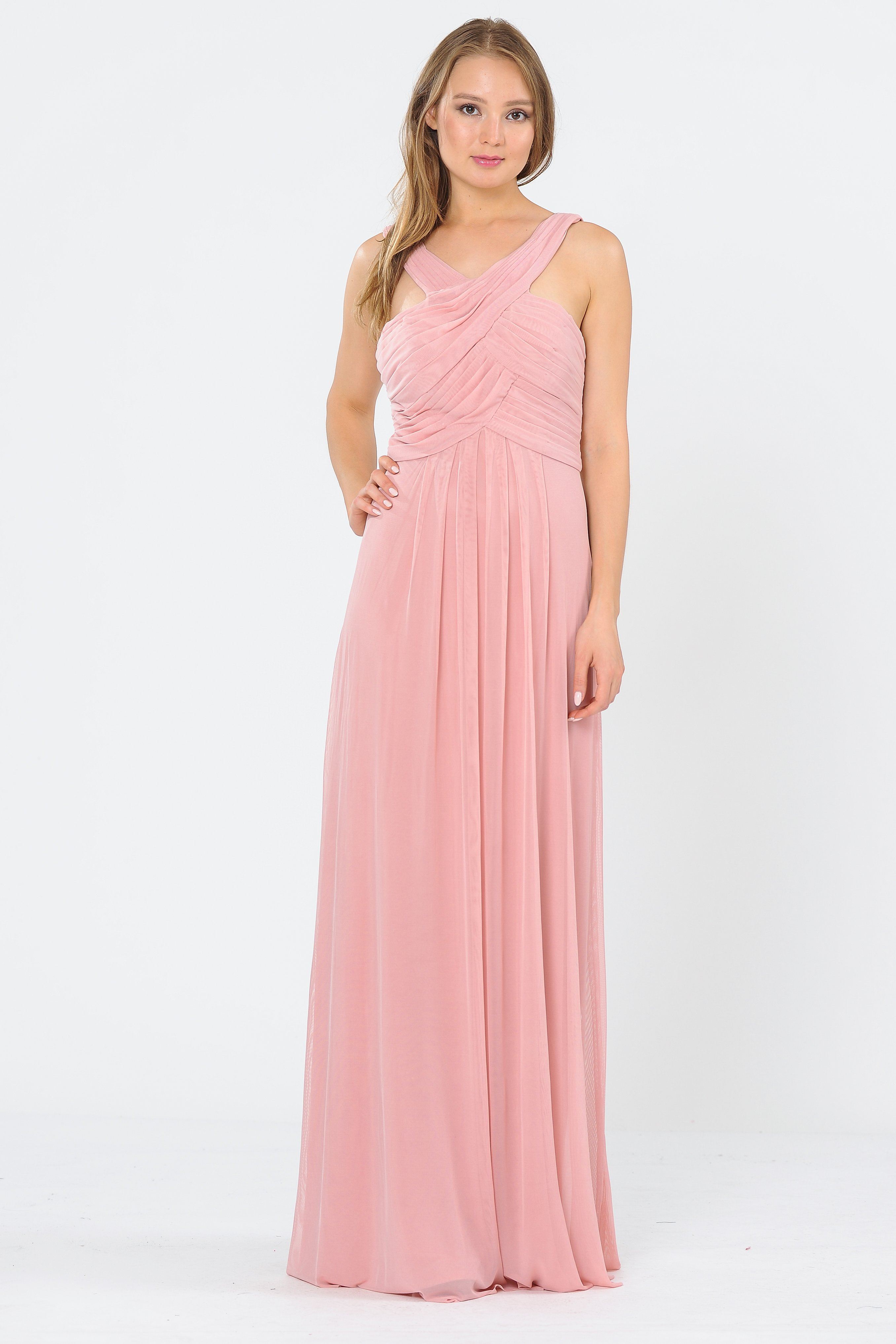 fine pleated formal dress