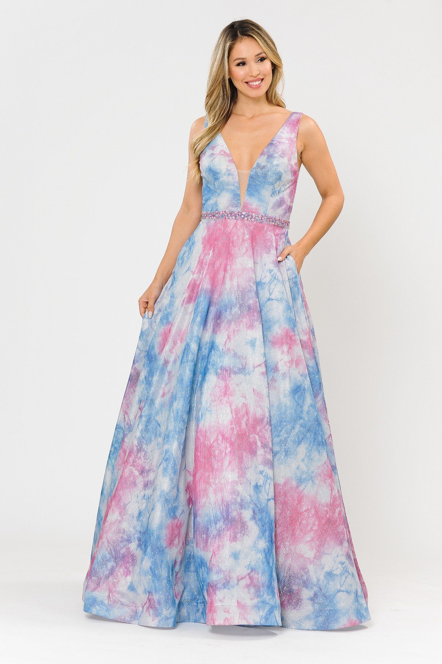 tie dye prom dress