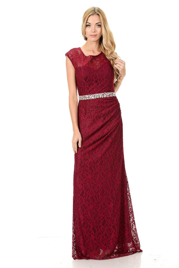 burgundy cap sleeve dress