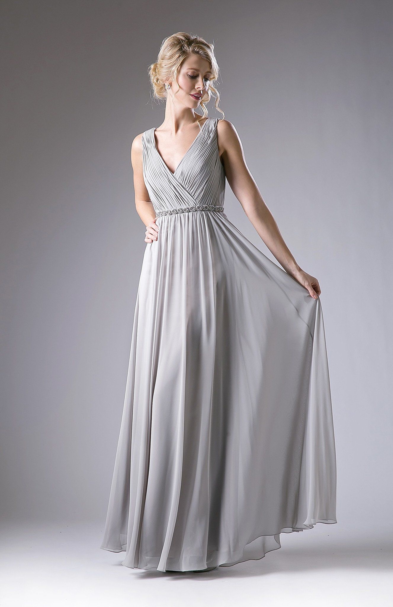 fine pleated formal dress