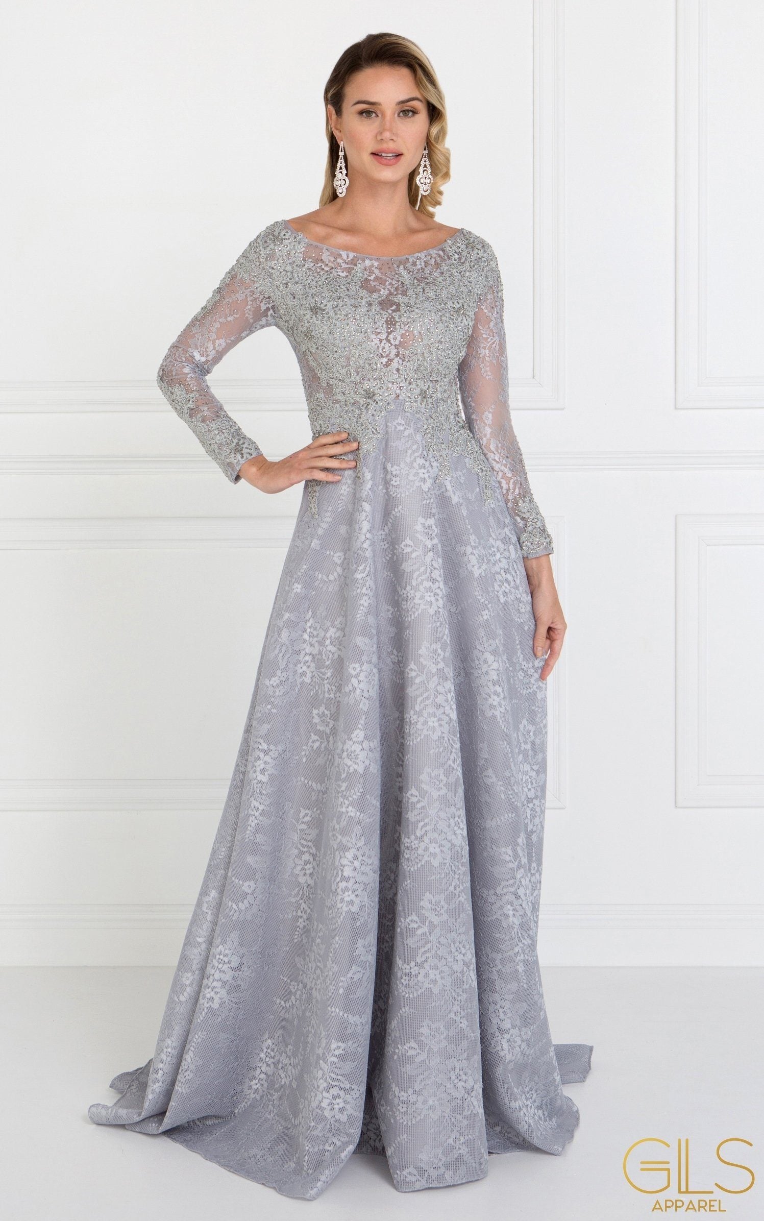 Long lace dress with sleeves hotsell