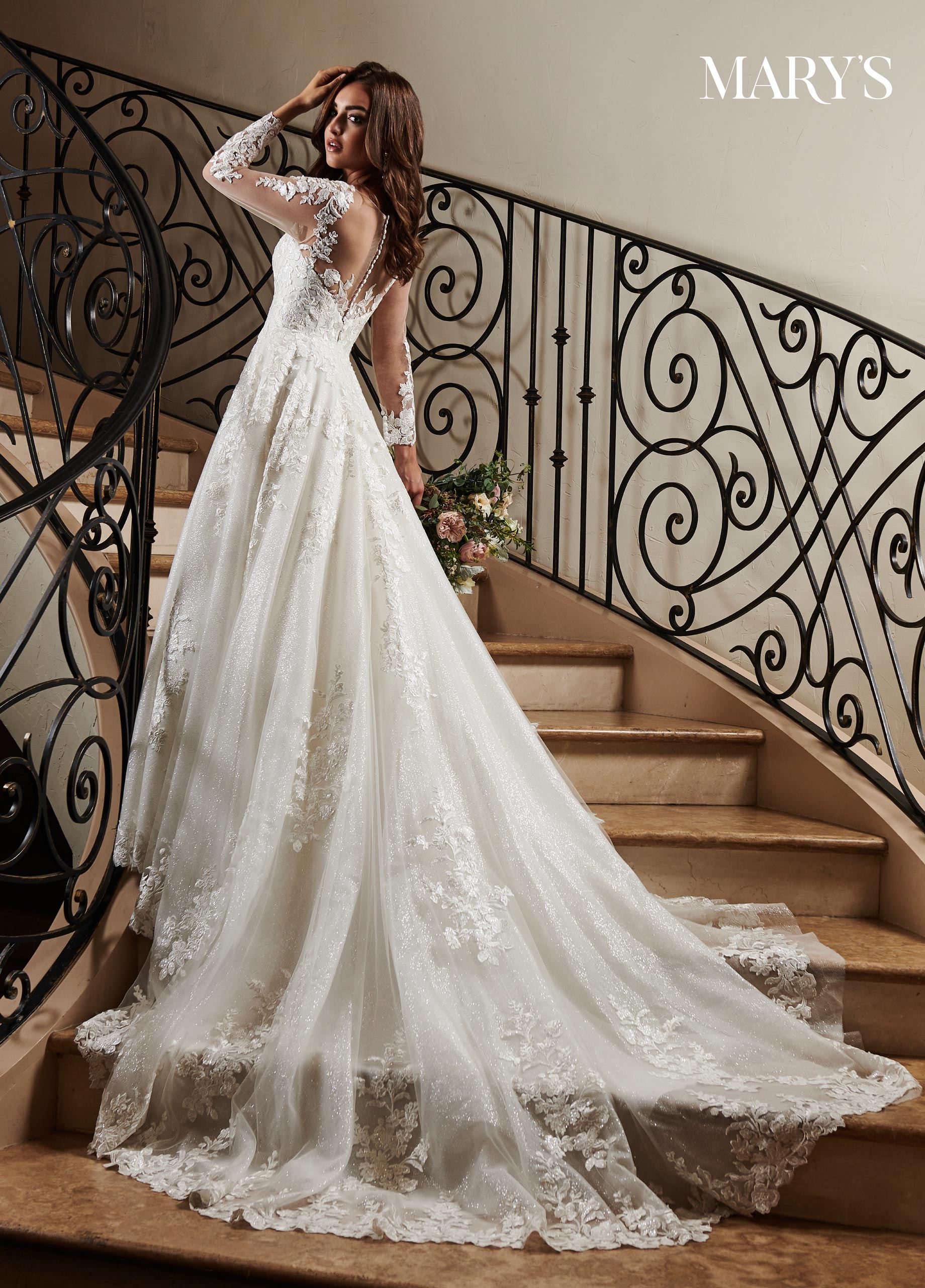 Long white bridal dress hotsell