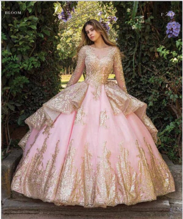 Light pink and silver quinceanera dresses best sale