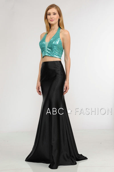 Two Piece Prom Dresses, Crop Top Prom Dresses