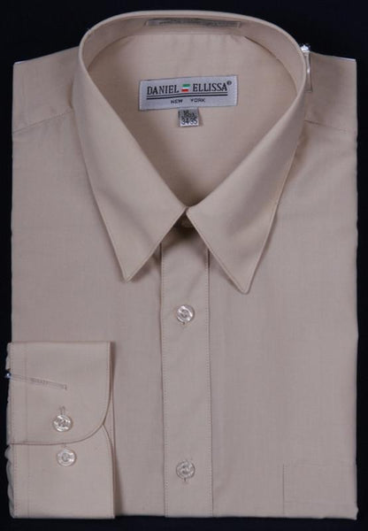 Men's Beige Long Sleeve Dress Shirt – ABC Fashion