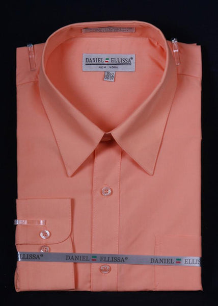 Men's Peach Long Sleeve Dress Shirt – ABC Fashion