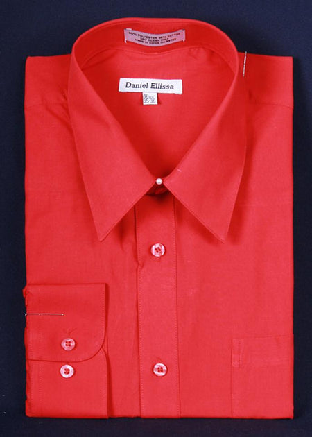 Men's Red Long Sleeve Dress Shirt – ABC Fashion