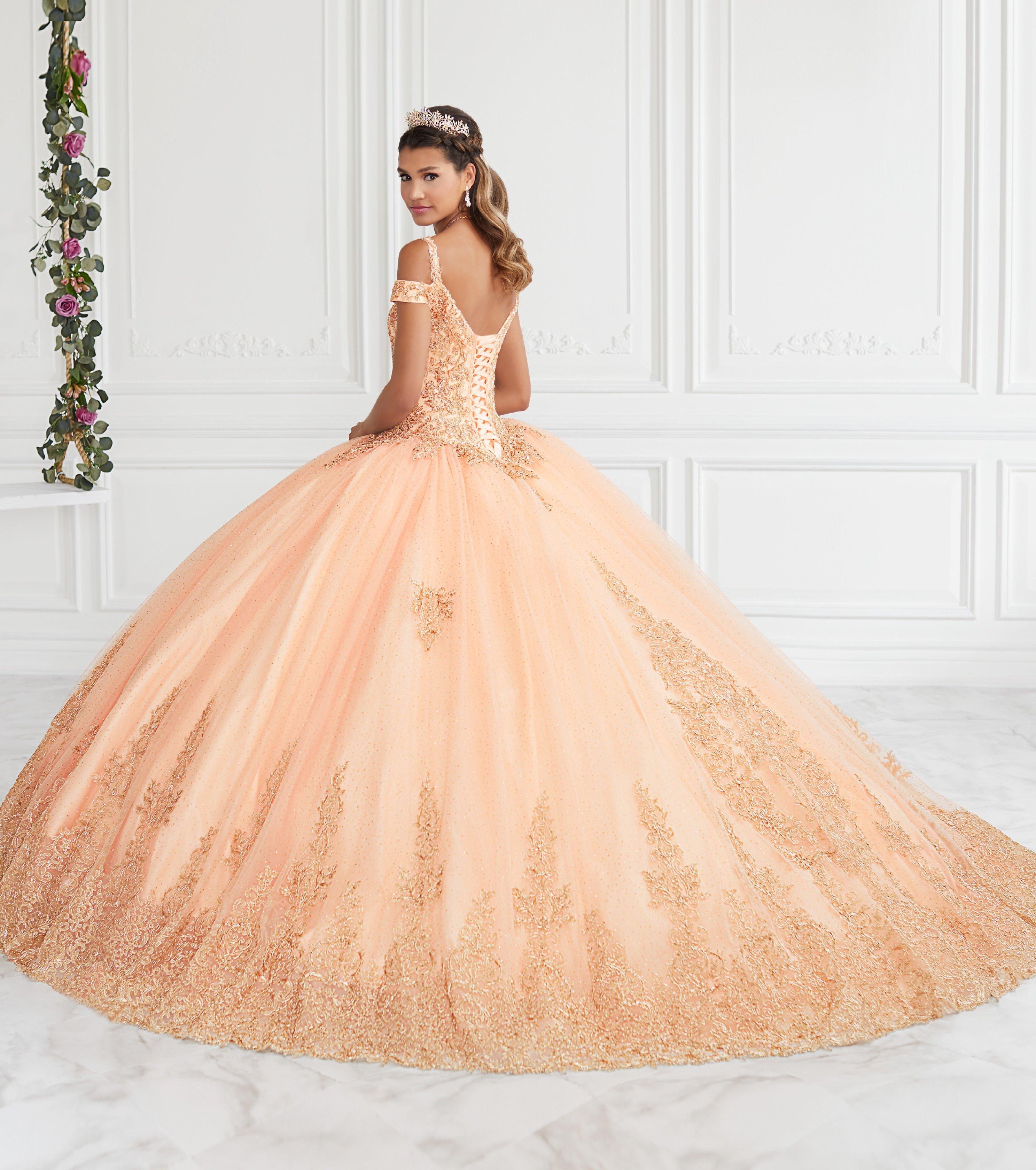 Peach color 15 dresses best sale