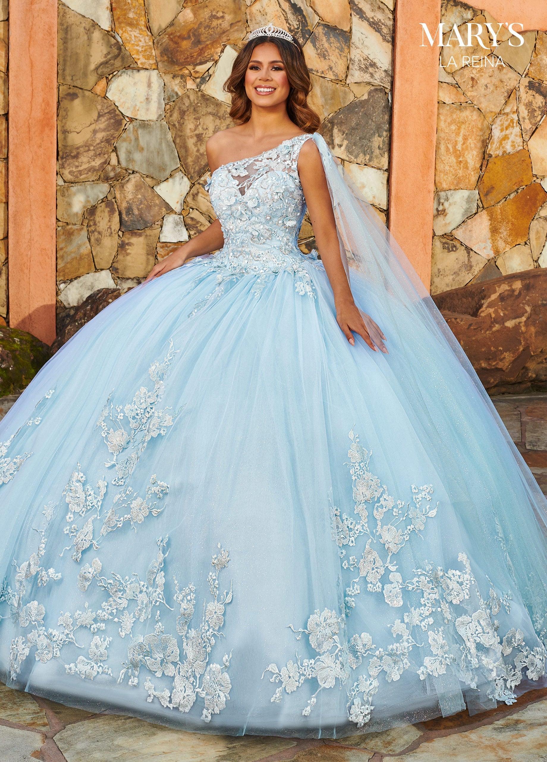 One Shoulder Quinceanera Dress by Mary s Bridal MQ2152