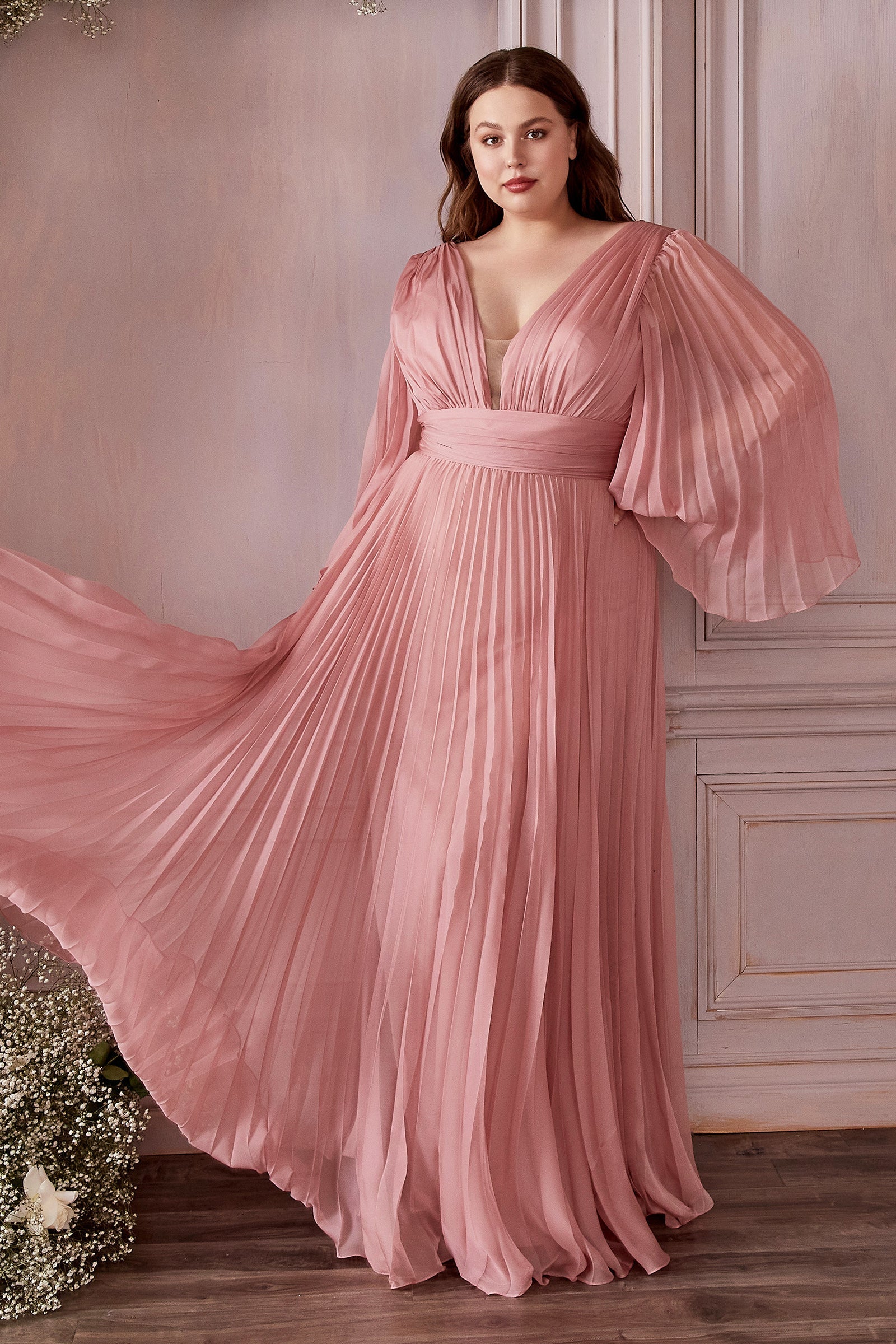 Bell sleeve formal gowns best sale