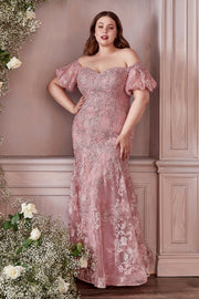 Plus Size Lace Mermaid Gown by Cinderella Divine CD959C ABC Fashion