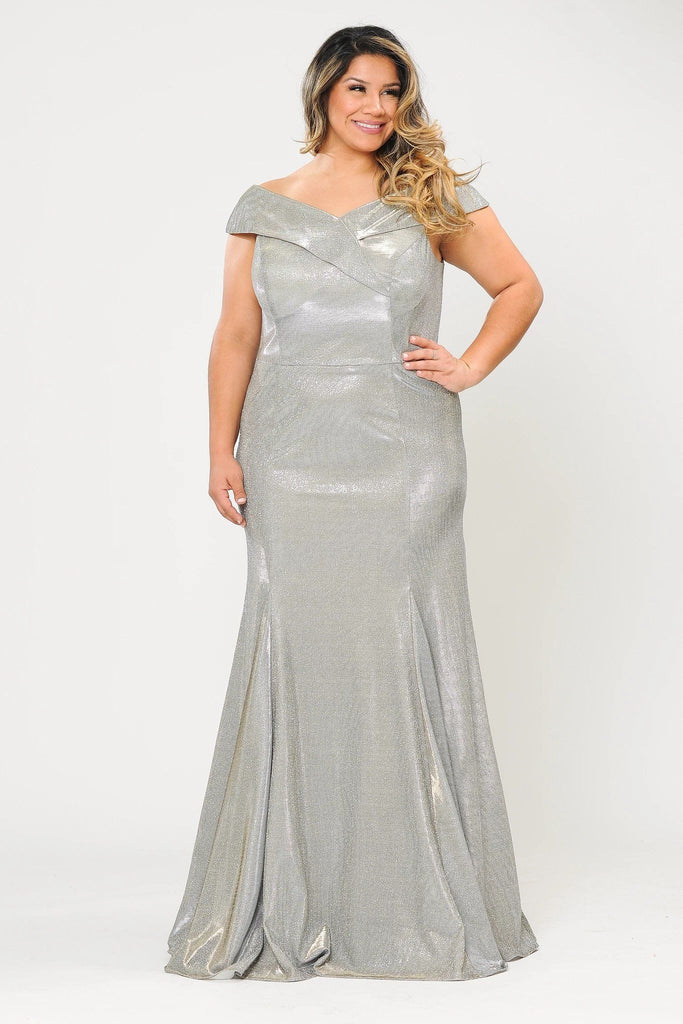 Silver formal 2025 dresses plus size