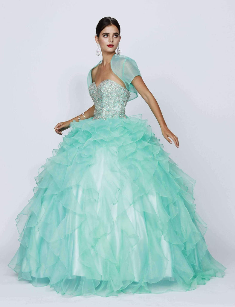 Ruffled Strapless Ball Gown with Bolero by Juliet 322 ABC Fashion