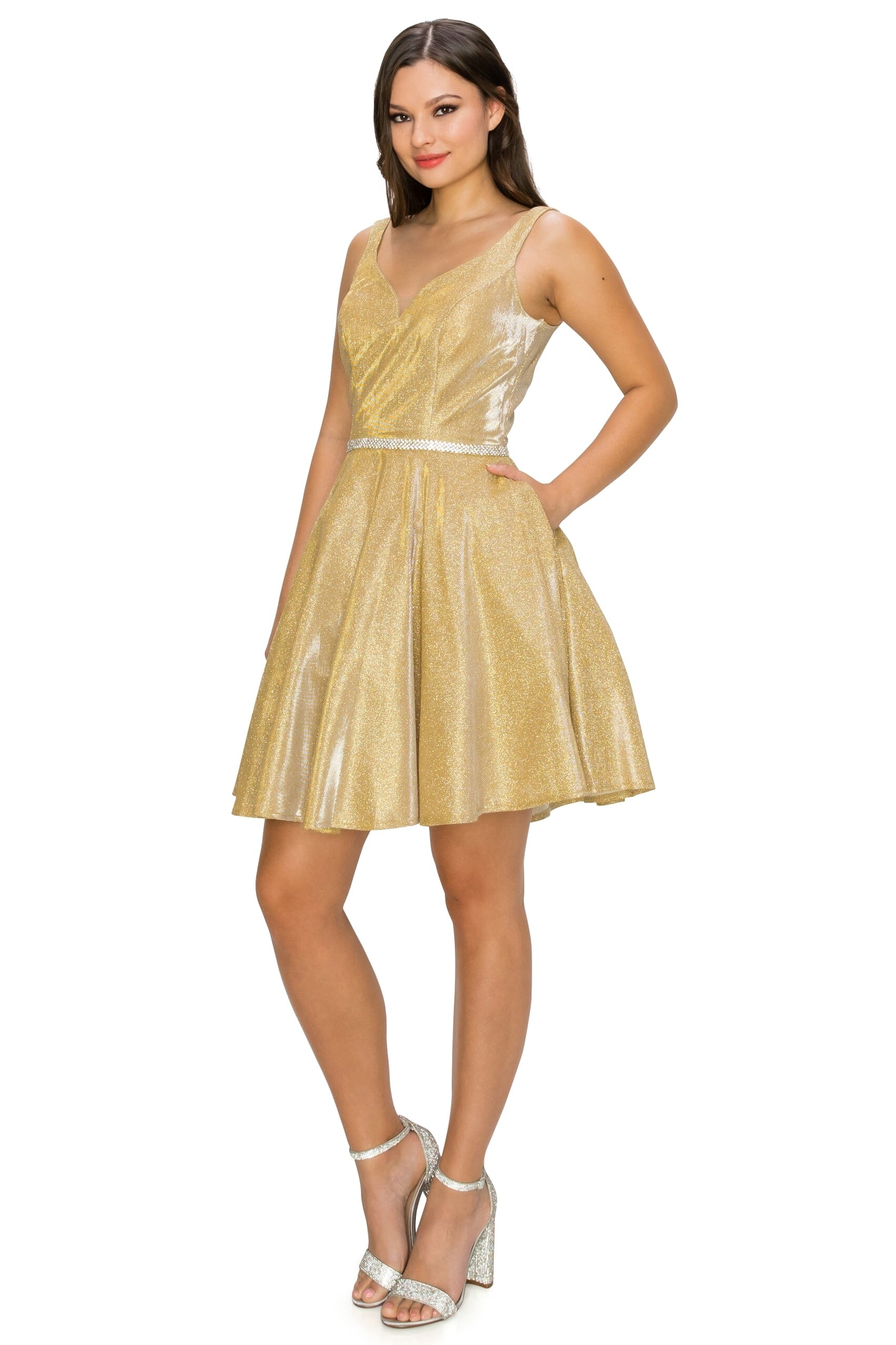 Metallic glitter mini shops dress