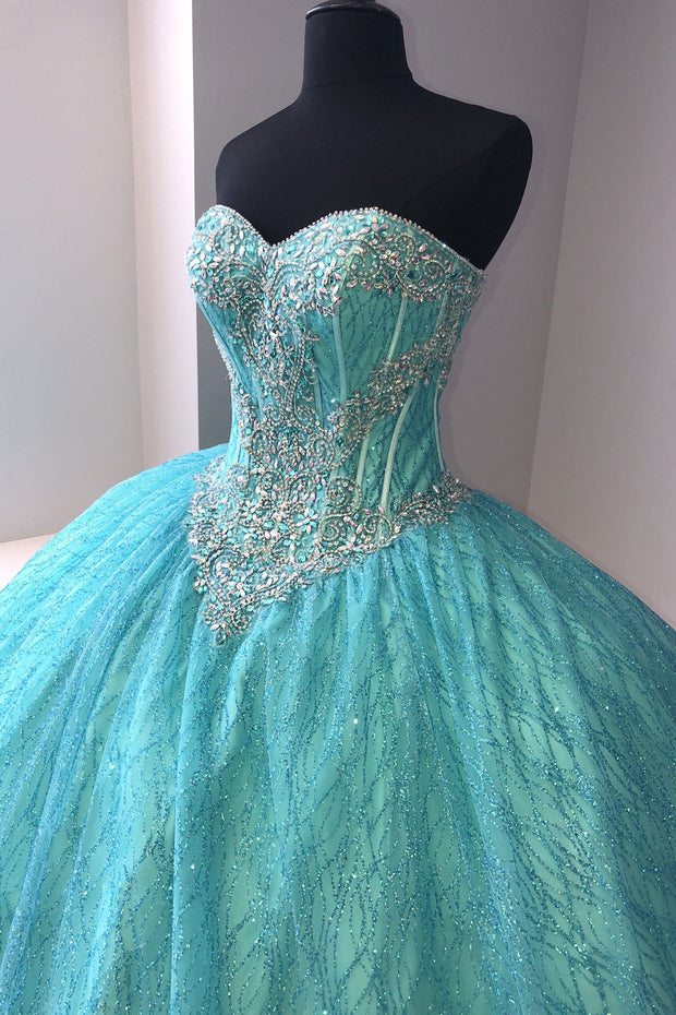 Strapless Glitter Quinceanera Dress by House of Wu 26896 – ABC Fashion
