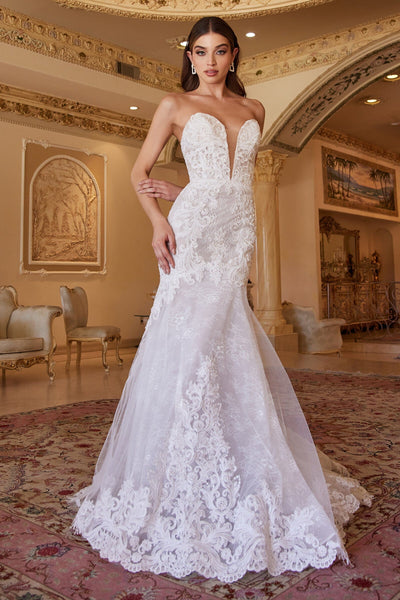 Strapless lace shop mermaid wedding dress