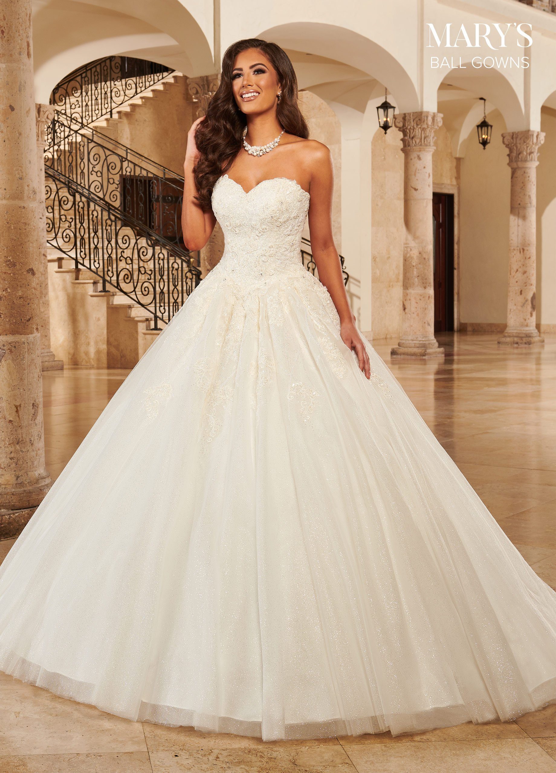 Strapless Princess Wedding Dresses with Diamonds